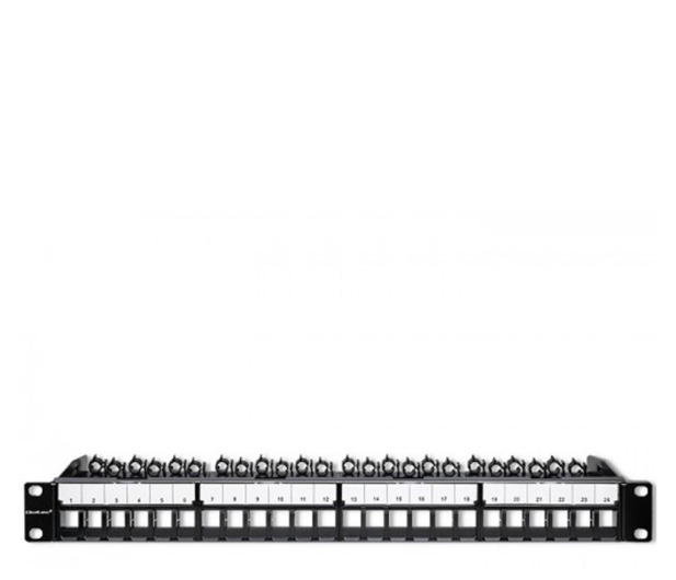 QOLTEC Patch panel do szaf RACK 19" | 24 porty | 1U | UTP | Czarny 54516 - 1329984 - zdjęcie